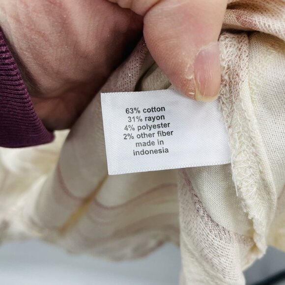 Lane Bryant Womens Plus Size 16 Hidden Button Metallic Stripe Peplum Tunic 2601 - Picture 10 of 11